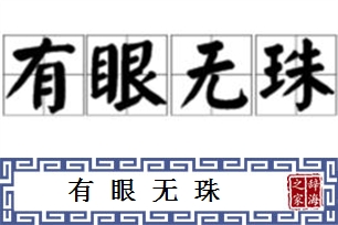 有眼无珠的意思、造句、近义词