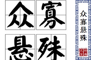 众寡悬殊的意思、造句、反义词