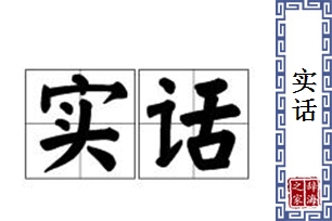 实话的意思、造句、反义词