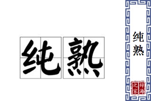 纯熟的意思、造句、反义词