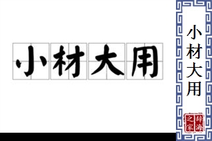 小材大用的意思、造句、反义词