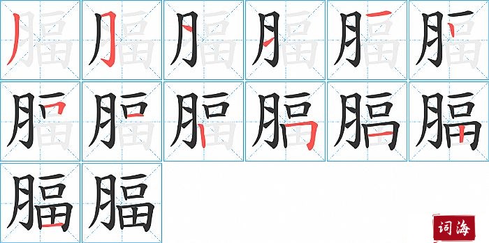 腷字怎么写图解