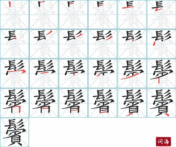 鬢字怎么写图解