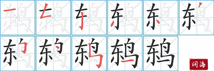 鸫字怎么写图解