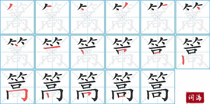 篙字怎么写图解