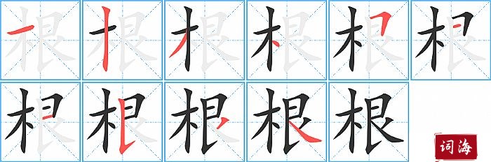 根字怎么写图解