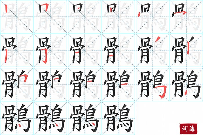 鶻字怎么写图解