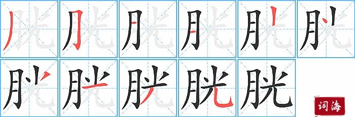 胱字怎么写图解