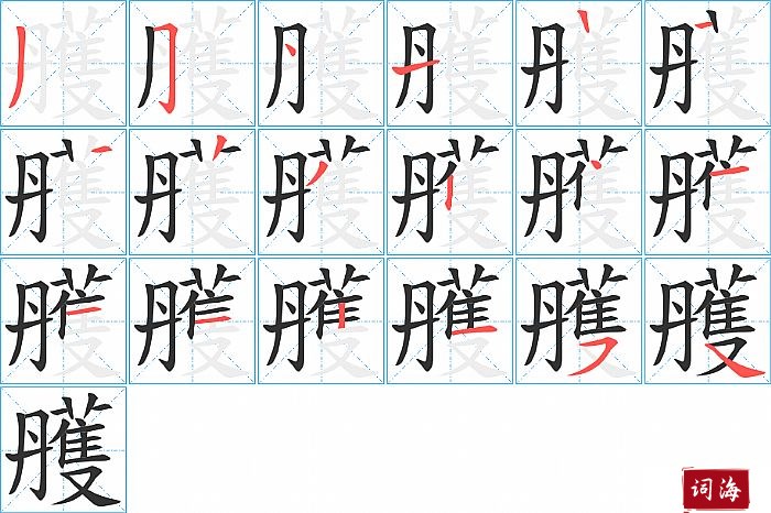 雘字怎么写图解