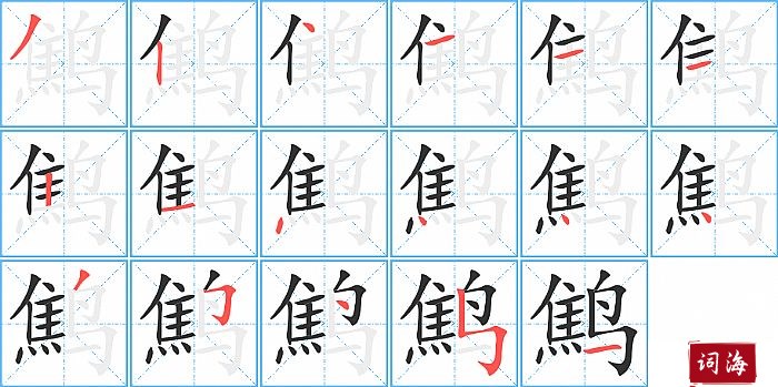 鹪字怎么写图解