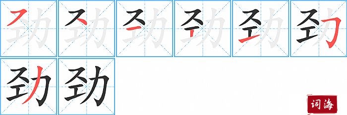 劲字怎么写图解