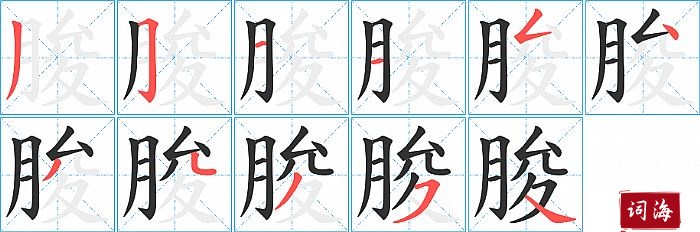 朘字怎么写图解