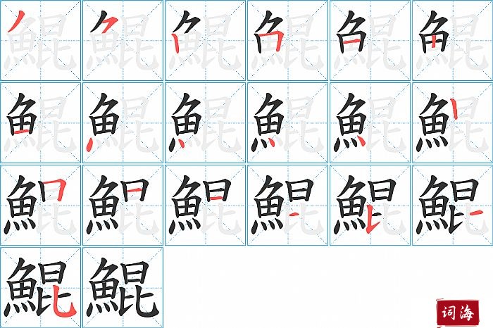 鯤字怎么写图解