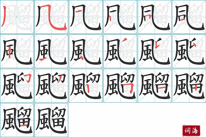 飀字怎么写图解