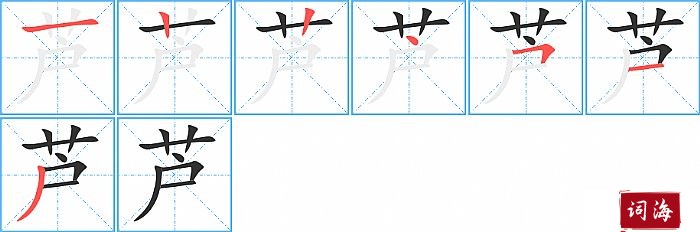 芦字怎么写图解