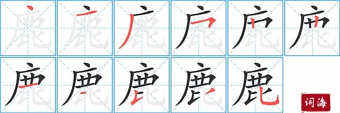 鹿字怎么写图解