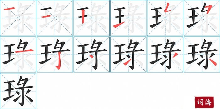 琭字怎么写图解