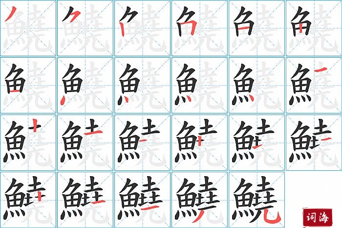 鱙字怎么写图解