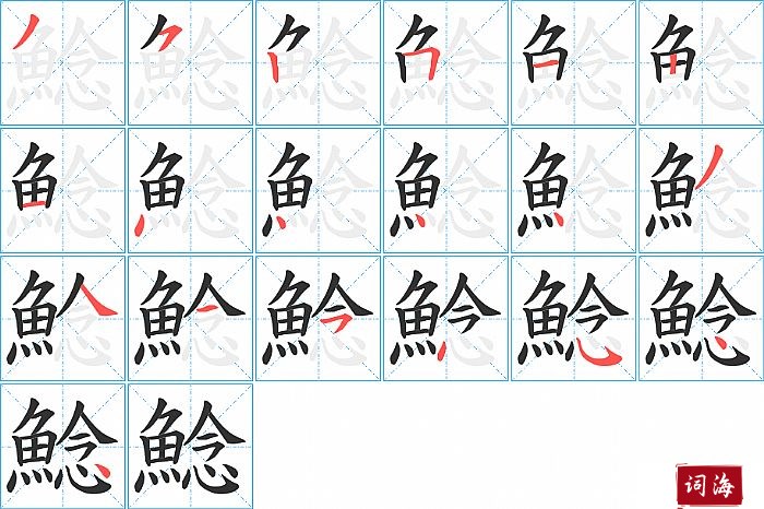 鯰字怎么写图解