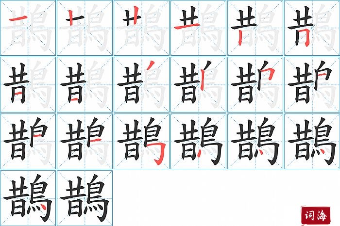 鵲字怎么写图解