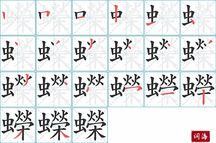 蠑字怎么写图解