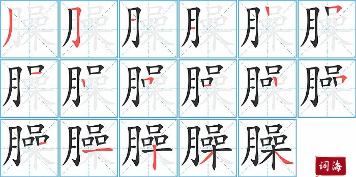 臊字怎么写图解