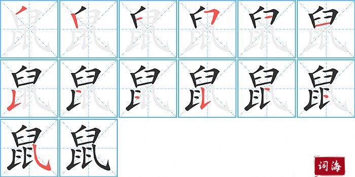 鼠字怎么写图解