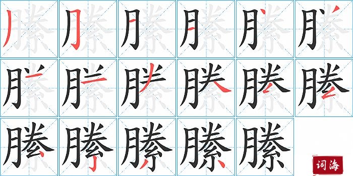 縢字怎么写图解