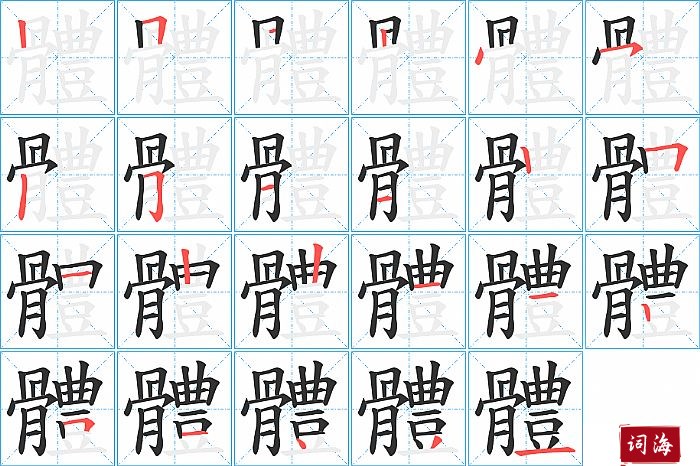 體字怎么写图解