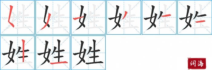 姓字怎么写图解