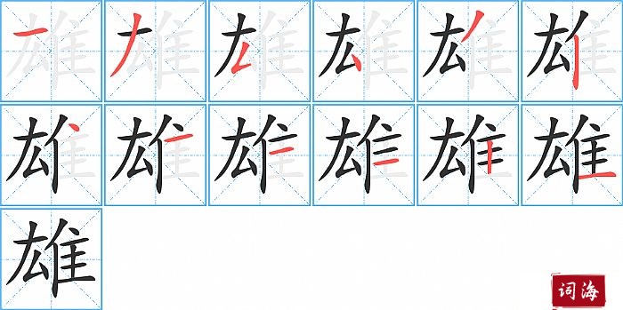 雄字怎么写图解