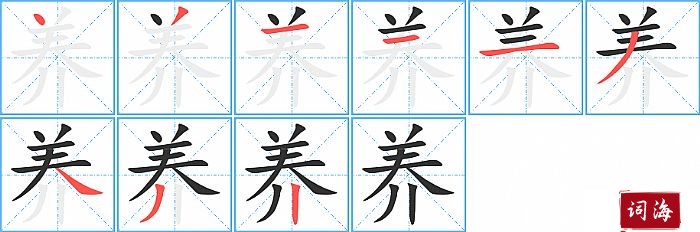 养字怎么写图解