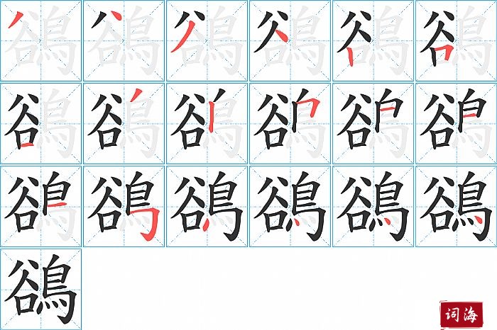 鵒字怎么写图解