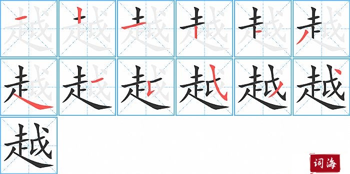 越字怎么写图解