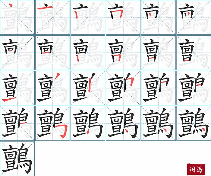 鸇字怎么写图解