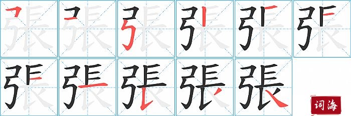 張字怎么写图解