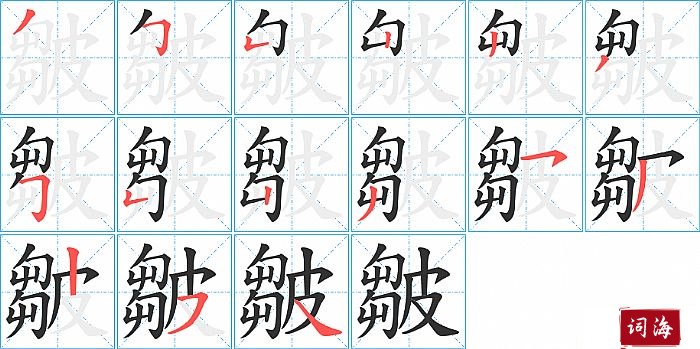 皺字怎么写图解